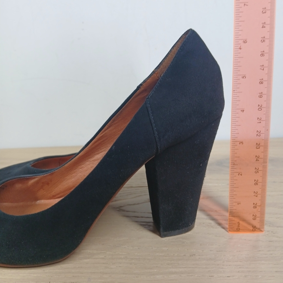 Madewell Black Leather Round Toe Block Heel Classic Office Dress Pumps 421 - Picture 9 of 13